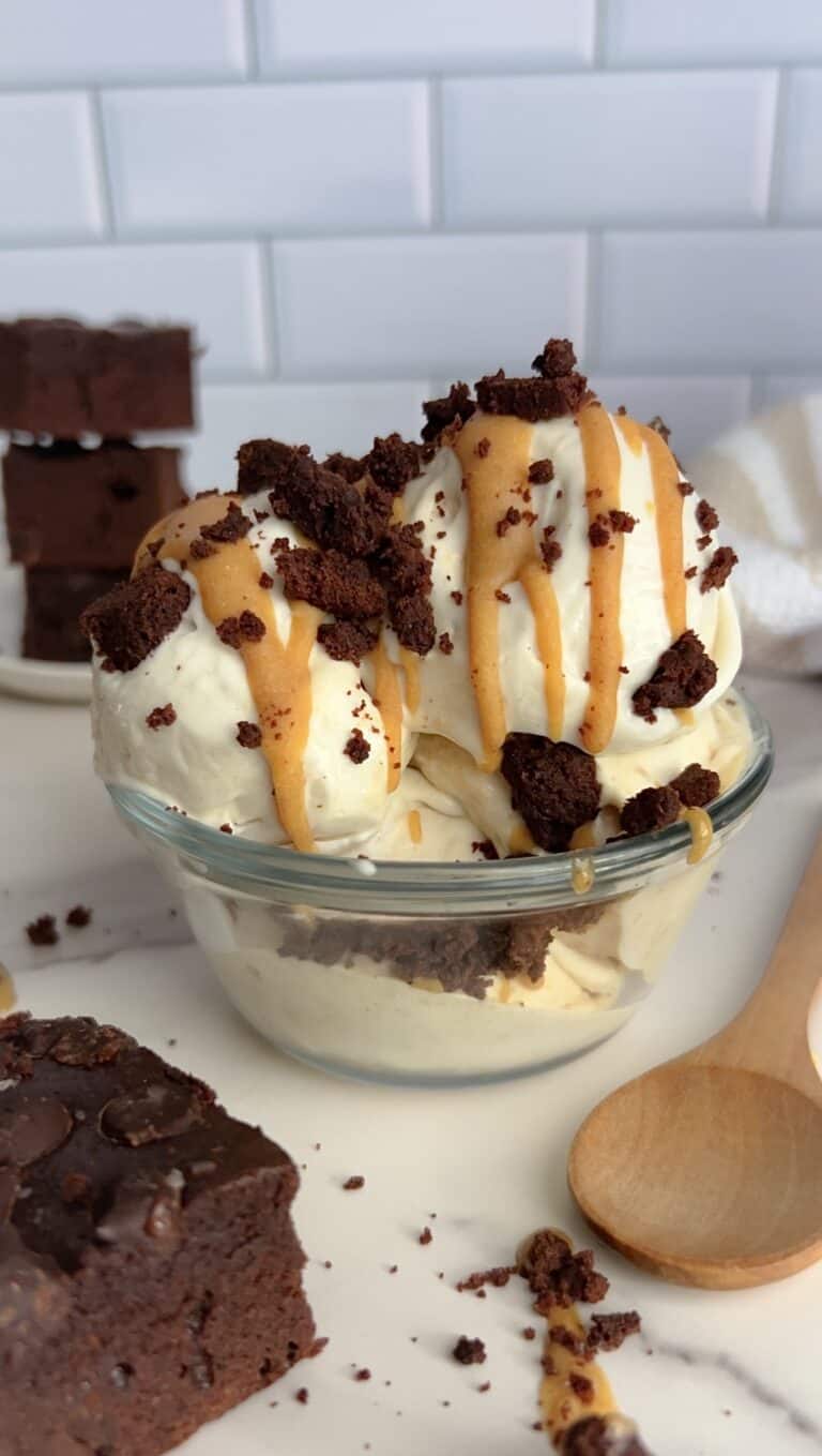 Salted Caramel and Brownie Protein Ice Cream