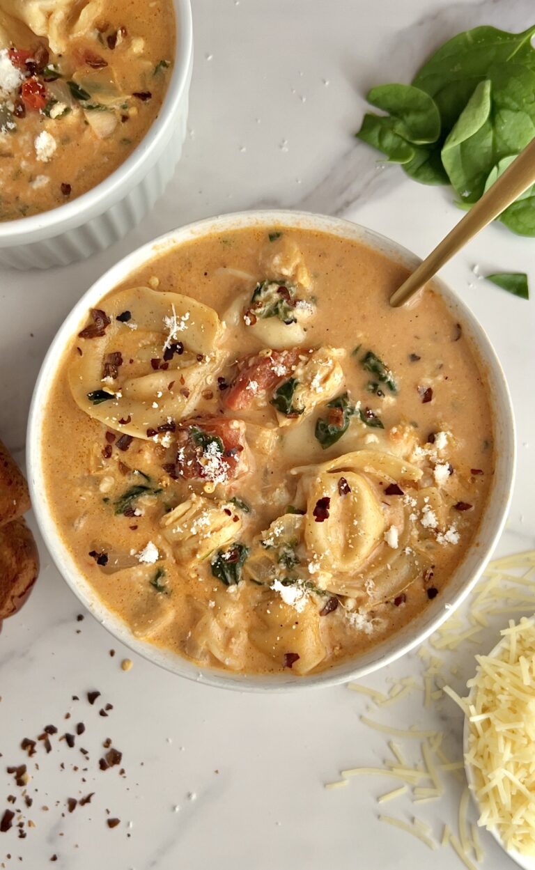 Fire Roasted Chicken Tortellini Soup
