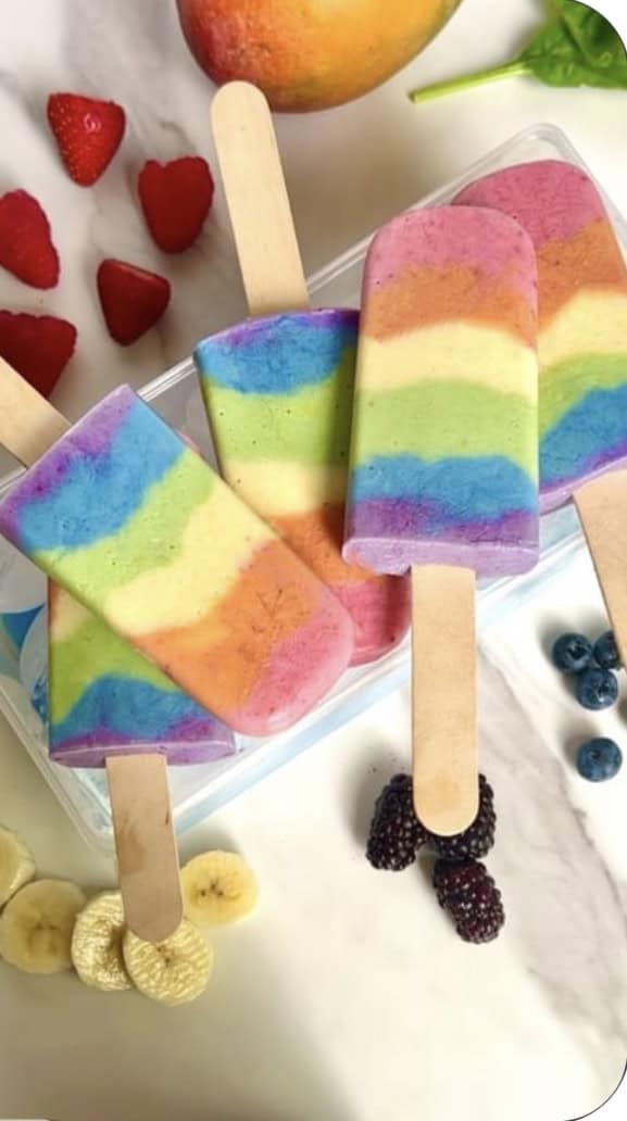 Dye Free Rainbow Popsicles