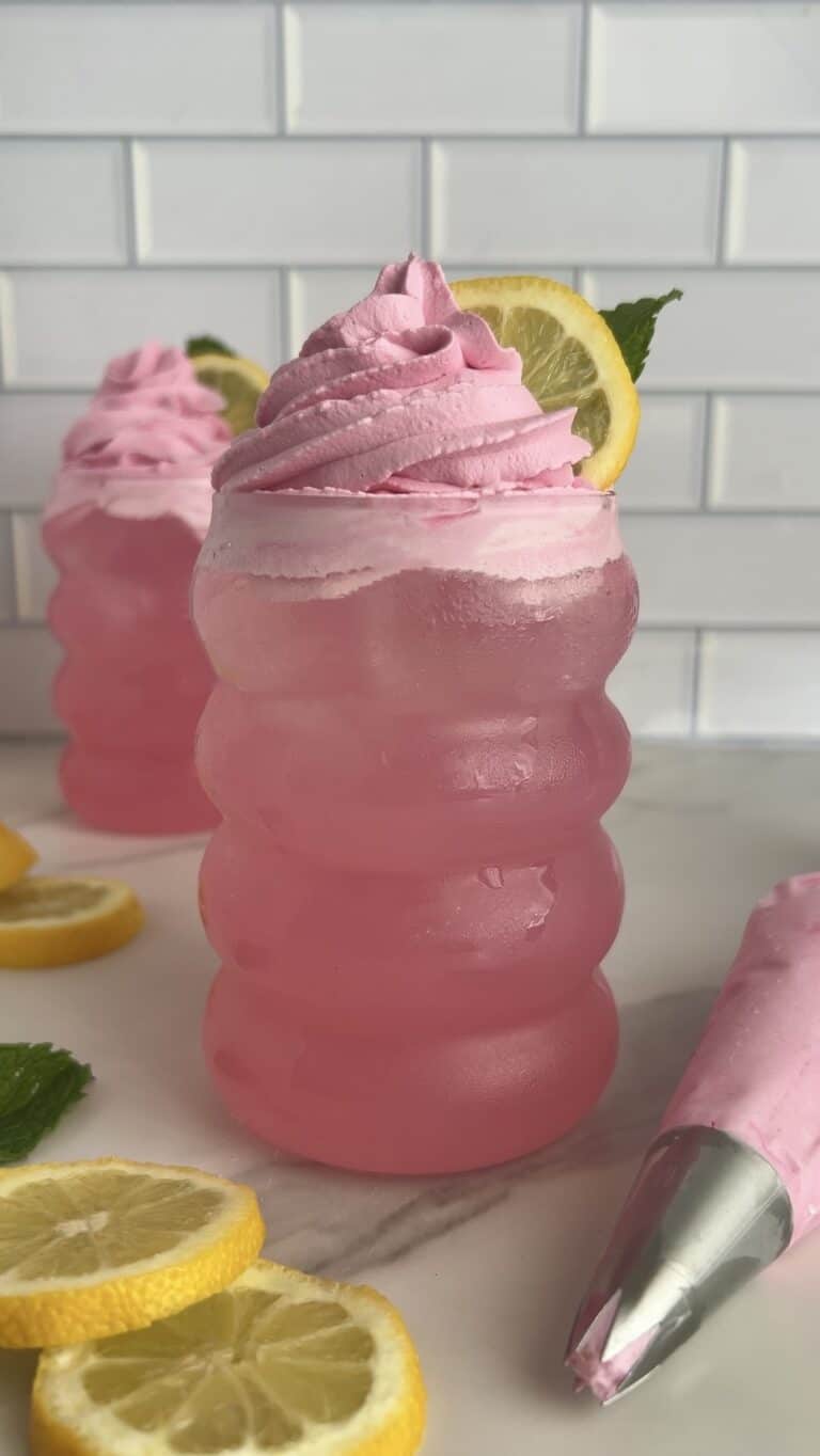 Low Sugar Whipped Pink Lemonade