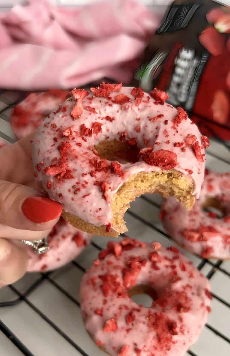 Strawberry Protein Donuts