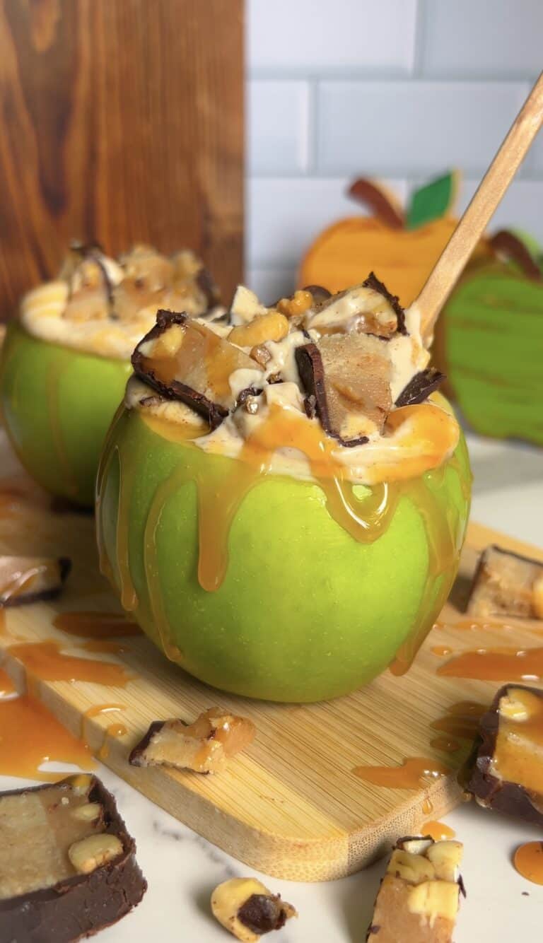Caramel Apple Snickers Cheesecake Mousse