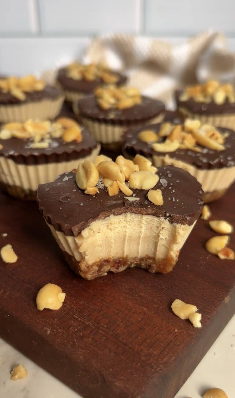 Mini Vegan Snickers Cheesecakes