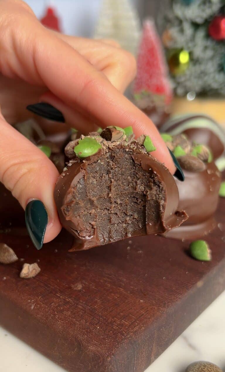 Mint Brownie Protein Truffles