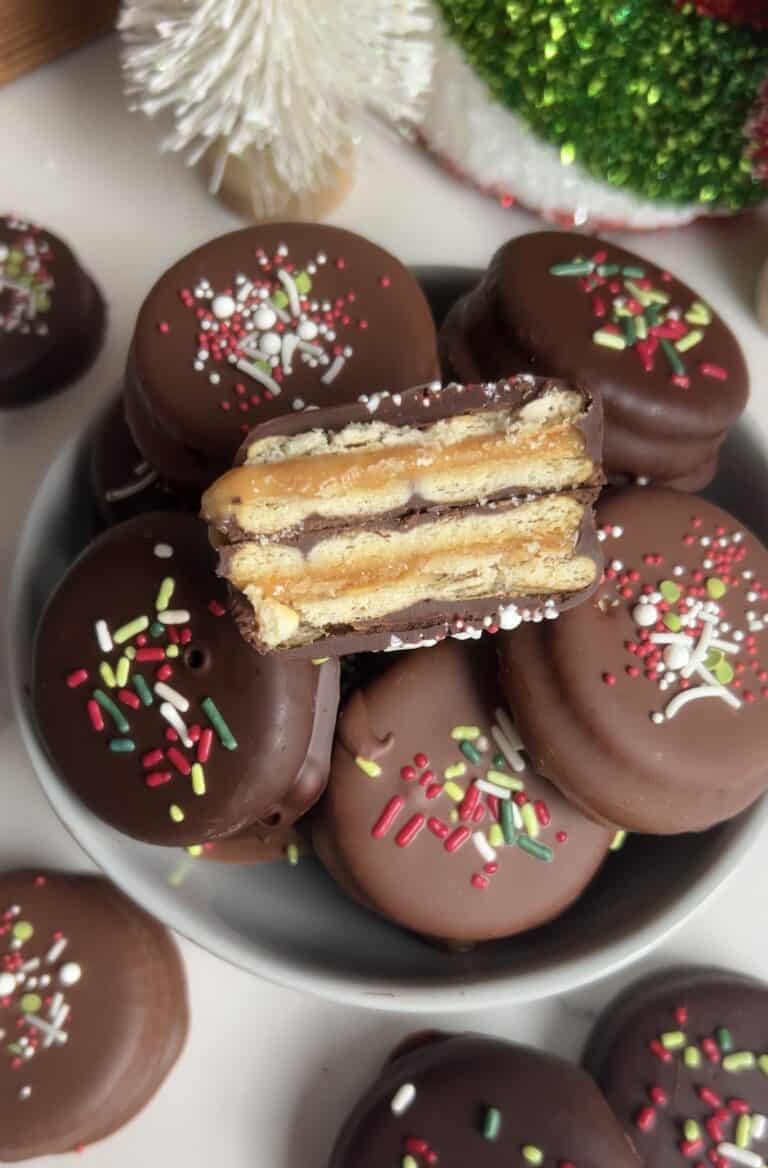 Healthier Christmas Crack Cookie Sandwiches