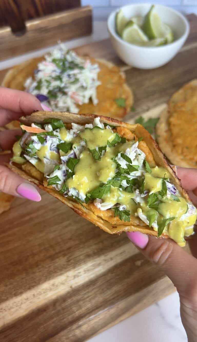 Buffalo Chicken Smash Tacos with Zesty Ranch Slaw