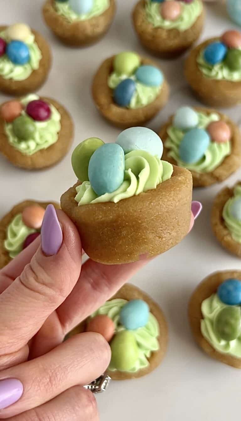 No‑Bake Easter Basket Sugar Cookie Cups (High‑Protein & Dye‑Free!)