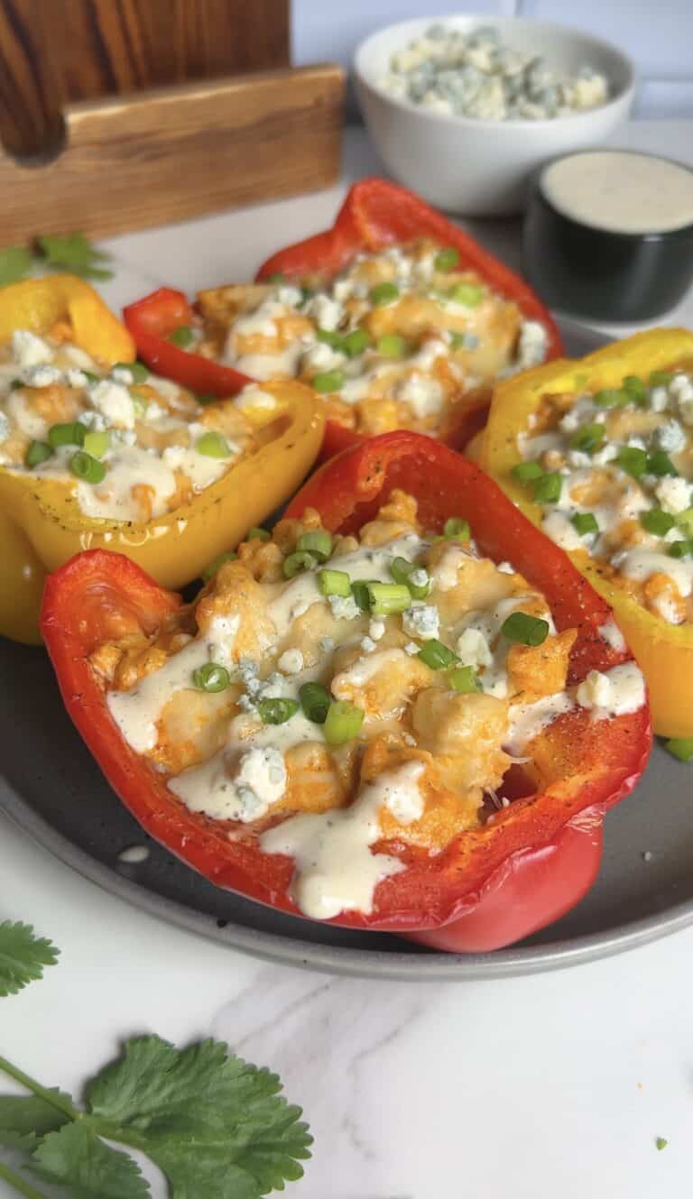Buffalo Ranch Chicken Stuffed Peppers (High‑Protein, Creamy, 30‑Minute Dinner)