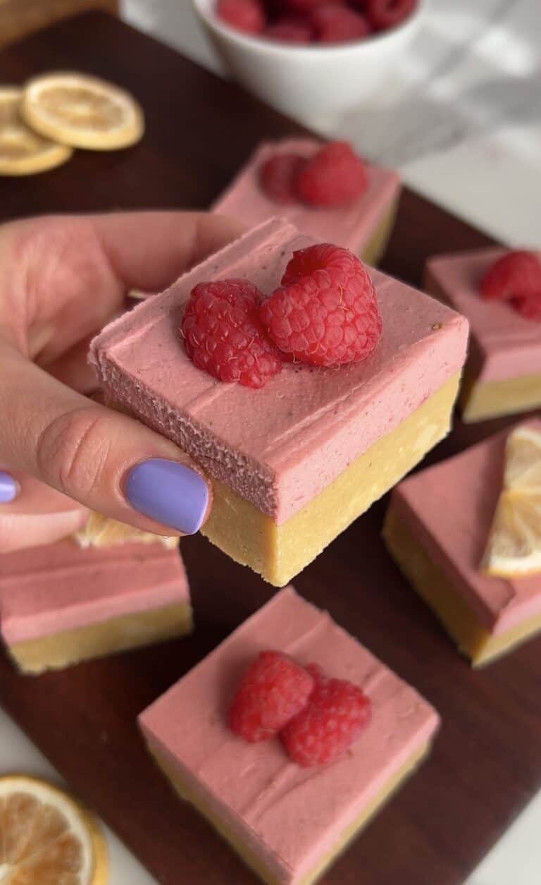No‑Bake Lemon Raspberry Protein Sugar Cookie Bars (High‑Protein & Gluten‑Free)