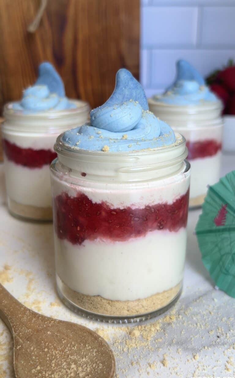 High‑Protein Strawberry Cheesecake Mousse Cups (Shark Week Edition!)