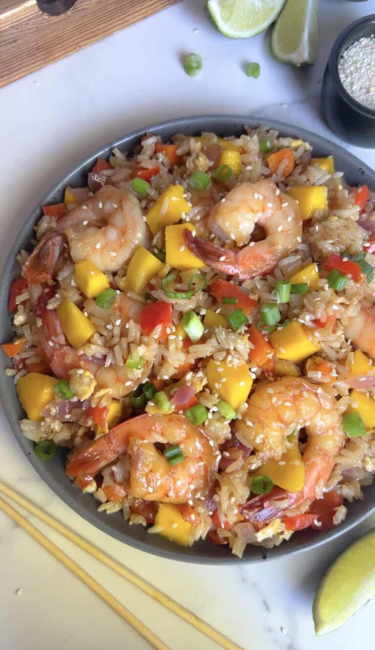 Easy Mango Shrimp Fried Rice – Gluten Free Weeknight Favorite