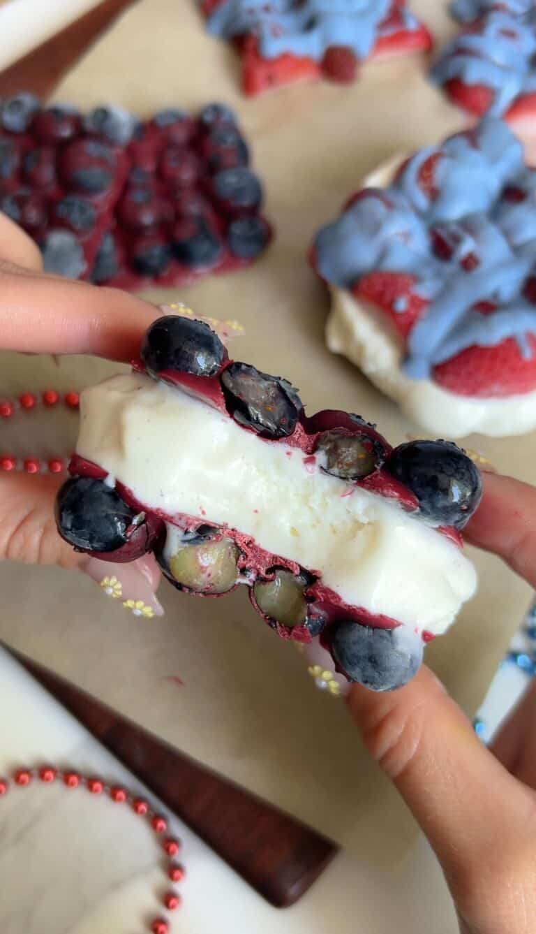 Red, White, and Blue Protein Ice Cream Sandwiches – Gluten free, Dairy free, Naturally Sweetened